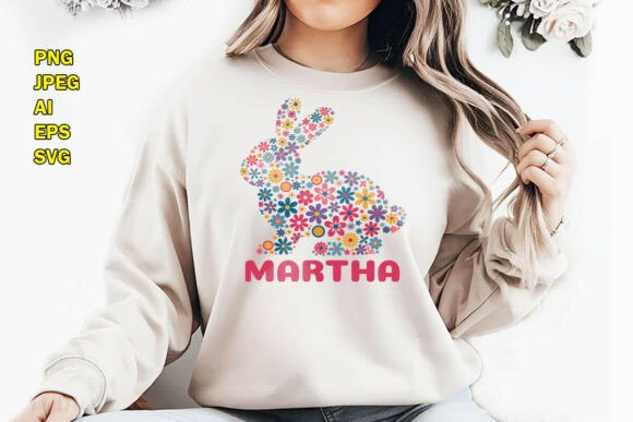 Download Martha Flower Bunny Easter T Shirt PNG - Premium Resources