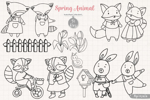 Download Cute Animal &amp; Spring Seasonal Elements - Animal Collection