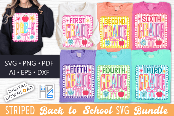 Download Striped Back to School SVG Bundle - Back to school svg Collection
