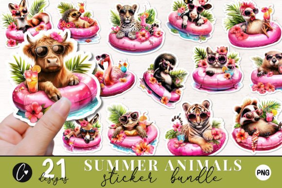 Download Summer Animals Sticker PNG Bundle - Animal Collection