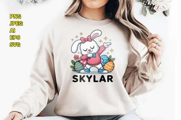 Download Skylar Dabbing Easter Bunny T-Shirt PNG - Premium Resources