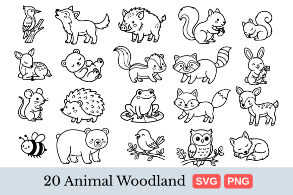 Download Cute Woodland Animals SVG Bundle - Animal Collection
