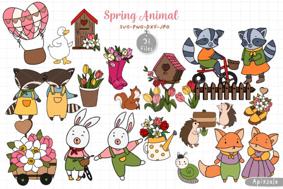 Download Cute Animals &amp; Spring Seasonal Elements - Animal Collection